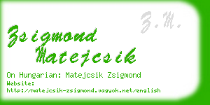 zsigmond matejcsik business card